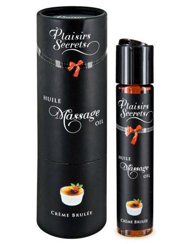 Массажное масло с ароматом крем брюле Huile de Massage Gourmande Creme Brulée - 59 мл. - Plaisir Secret - купить с доставкой в Ельце