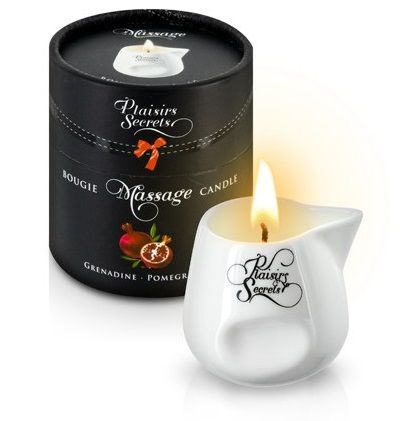 Массажная свеча с ароматом граната Bougie de Massage Gourmande Grenadine - 80 мл. - Plaisir Secret - купить с доставкой в Ельце