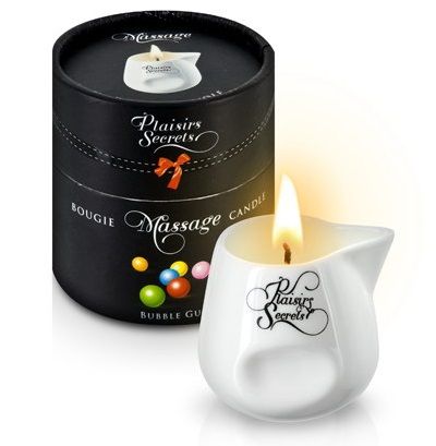 Массажная свеча с ароматом бубль-гума Bougie de Massage Gourmande Bubble Gum - 80 мл. - Plaisir Secret - купить с доставкой в Ельце