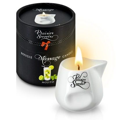 Массажная свеча с ароматом мохито Bougie de Massage Mojito - 80 мл. - Plaisir Secret - купить с доставкой в Ельце