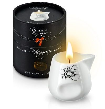 Массажная свеча с ароматом шоколада Bougie de Massage Gourmande Chocolat - 80 мл. - Plaisir Secret - купить с доставкой в Ельце