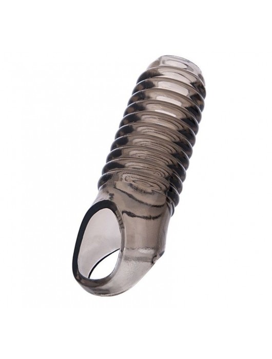 Дымчатая насадка с рёбрышками и подхватом мошонки ToyFa XLover - 12,5 см. - ToyFa - в Ельце купить с доставкой