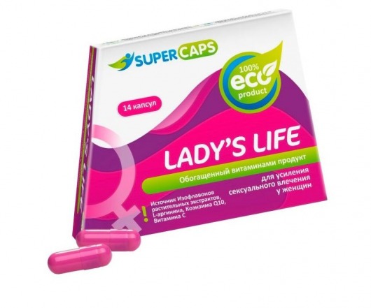 Возбуждающие капсулы Ladys Life - 14 капсул (0,35 гр.) - SuperCaps - купить с доставкой в Ельце