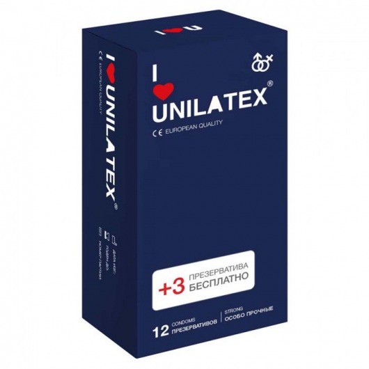 Ультрапрочные презервативы Unilatex Extra Strong - 12 шт. + 3 шт. в подарок - Unilatex - купить с доставкой в Ельце