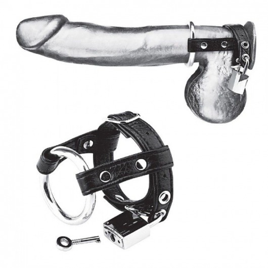 Утяжка на пенис на замочке Duo Cock And Ball Lock - BlueLine - купить с доставкой в Ельце