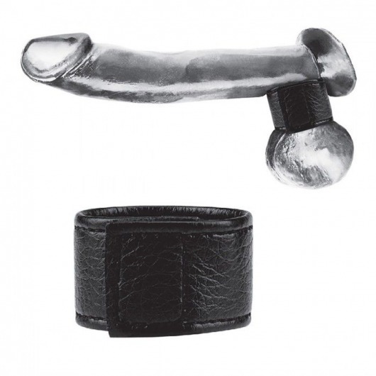 Чёрная утяжка на мошонку 1  Velcro Ball Stretcher - BlueLine - купить с доставкой в Ельце