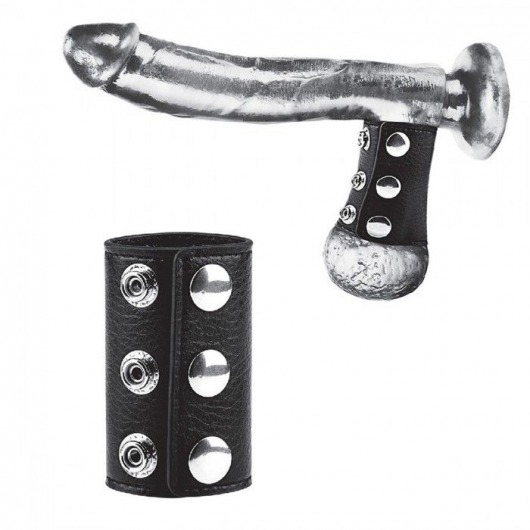Чёрная утяжка на кнопках 100% PVC STRAP WITH METAL SNAP - BlueLine - купить с доставкой в Ельце