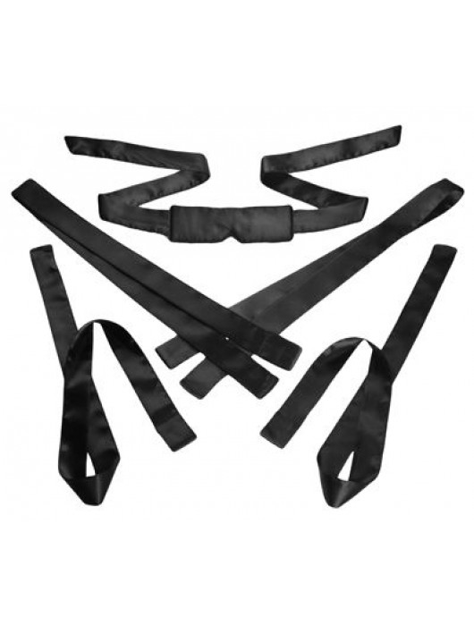 Бондажный набор из сатиновых лент Bordeaux 5 Piece Satin Bondage Set - XR Brands - купить с доставкой в Ельце