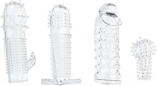 Набор из 4 насадок на член Pleasured Penis Enhancement Sleeve 4 Pack - XR Brands - в Ельце купить с доставкой