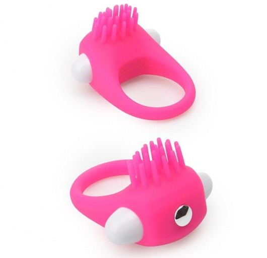 Розовое эрекционное кольцо с щеточкой LIT-UP SILICONE STIMU RING 5 - Dream Toys - в Ельце купить с доставкой