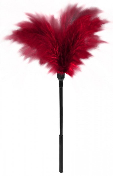Пластиковая метелочка с красными пёрышками Small Feather Tickler - 32 см. - Blush Novelties - купить с доставкой в Ельце