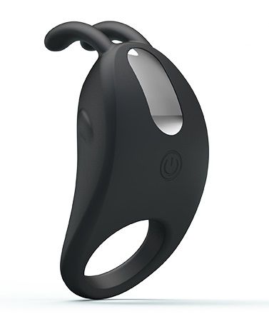 Чёрное эрекционное кольцо с вибрацией Rabbit Vibrator - Baile - в Ельце купить с доставкой