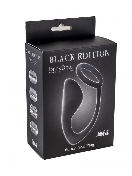 Чёрное эрекционное кольцо с анальной пробкой Button Anal Plug - Lola Games - в Ельце купить с доставкой