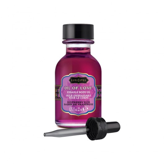 Масло для ласк с ароматом малины Oil of Love Raspberry Kiss - 22 мл. - Kama Sutra - купить с доставкой в Ельце
