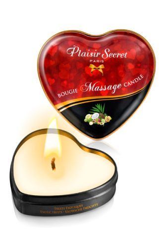 Массажная свеча с ароматом экзотических фруктов Bougie Massage Candle - 35 мл. - Plaisir Secret - купить с доставкой в Ельце