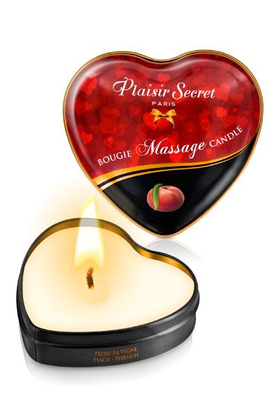 Массажная свеча с ароматом персика Bougie Massage Candle - 35 мл. - Plaisir Secret - купить с доставкой в Ельце