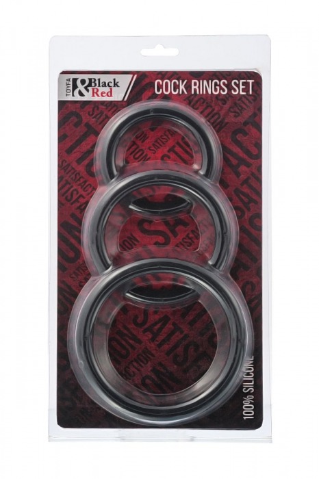 Набор из 3 чёрных эрекционных колец - ToyFa - в Ельце купить с доставкой