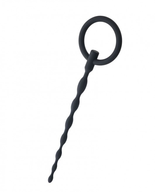 Чёрный уретральный плаг с кольцом - ToyFa - купить с доставкой в Ельце