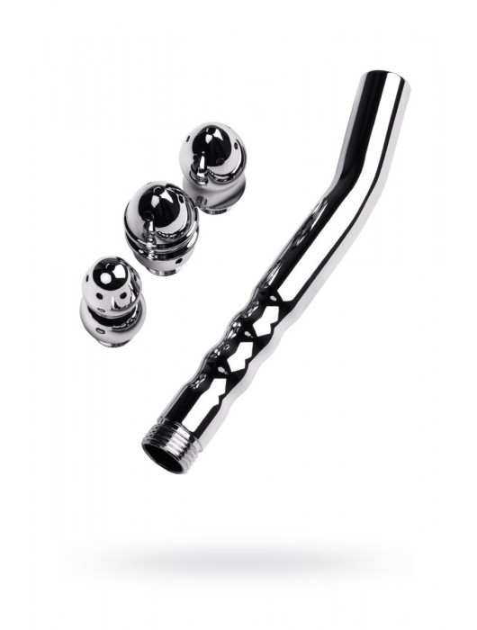 Металлический анальный душ с тремя насадками - ToyFa - купить с доставкой в Ельце
