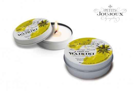 Массажная свеча Petits Joujoux Waikiki Beach с ароматом кокоса и ананаса - 33 гр. - MyStim - купить с доставкой в Ельце