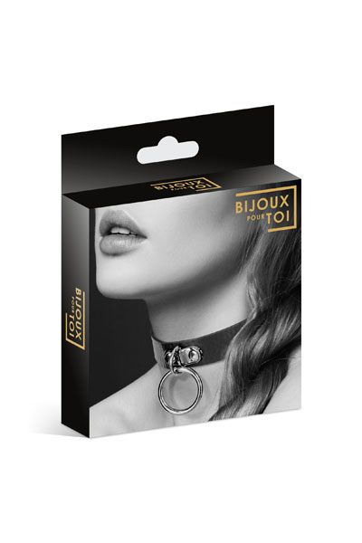Узенький ошейник из полиуретана с кольцом - Bijoux Pour Toi - купить с доставкой в Ельце