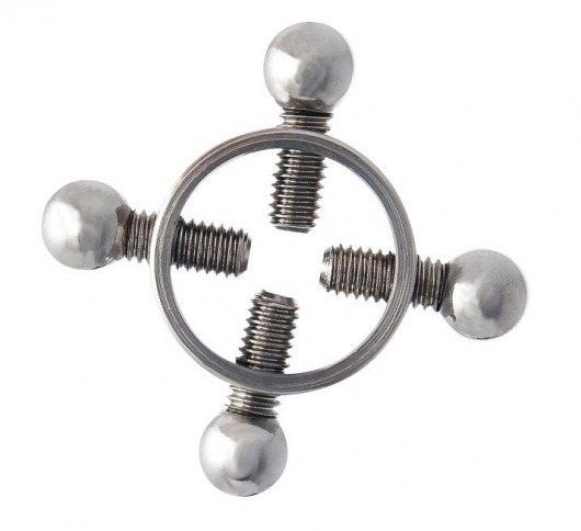 Серебристые зажимы для сосков на винтах - ToyFa - купить с доставкой в Ельце