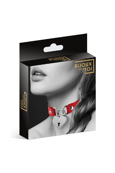 Красный чокер с замком в форме сердца - Bijoux Pour Toi - купить с доставкой в Ельце