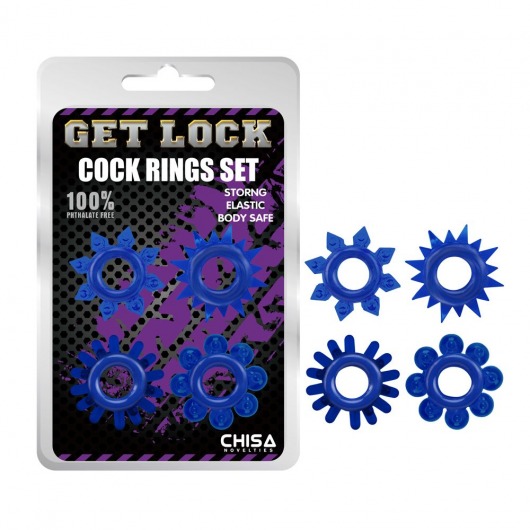 Набор из 4 синих колец Get Lock - Chisa - в Ельце купить с доставкой