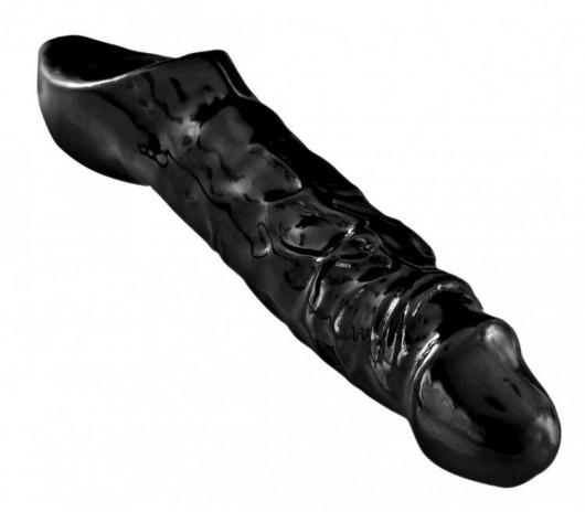Чёрная увеличивающая насадка на член Mamba Cock Sheath Packaged - 16,5 см. - XR Brands - в Ельце купить с доставкой