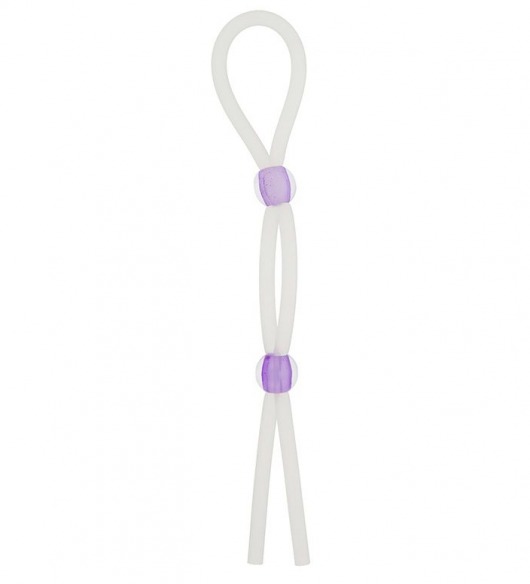 Прозрачное эрекционное кольцо-лассо SILICONE LASSO COCK RING DUAL BEADS - NMC - в Ельце купить с доставкой