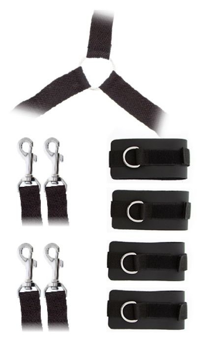 Комплект наручников и поножей LUXURIOUS BED RESTRAINT CUFF SET - Blush Novelties - купить с доставкой в Ельце