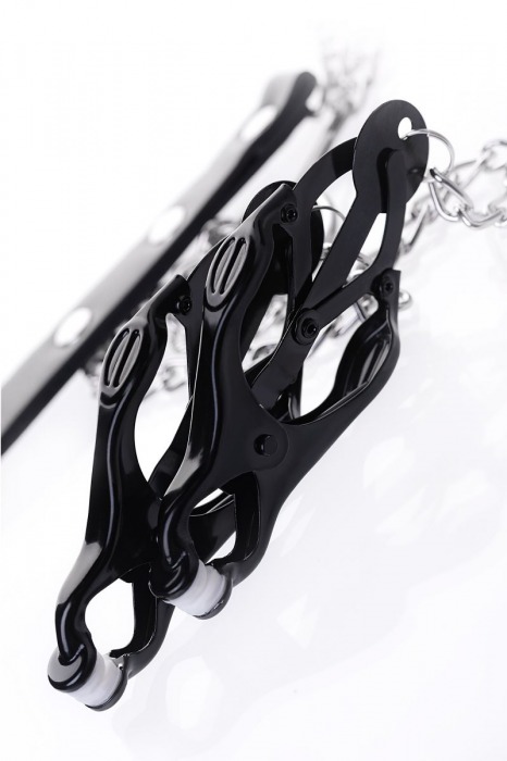 Черно-серебристые зажимы для сосков с кольцом для пениса TOYFA Metal - ToyFa - купить с доставкой в Ельце