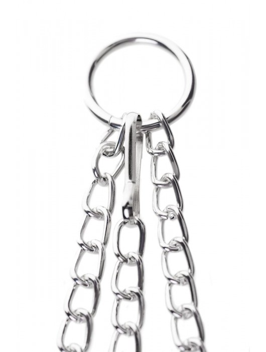 Серебристо-чёрные зажимы для сосков с кольцом для пениса TOYFA Metal - ToyFa - купить с доставкой в Ельце