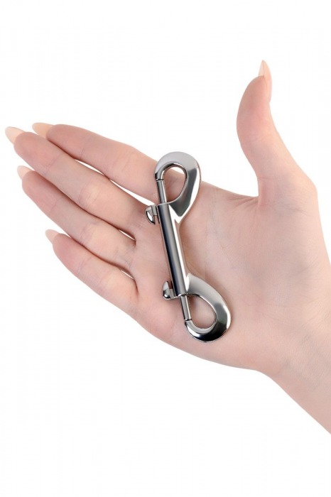 Серебристый двухсторонний карабин TOYFA Metal - ToyFa - купить с доставкой в Ельце