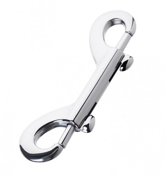 Серебристый двухсторонний карабин TOYFA Metal - ToyFa - купить с доставкой в Ельце