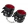 Черные кожаные наручники с двумя ремнями и красной подкладкой - Pecado - купить с доставкой в Ельце