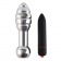 Серебристая анальная пробка OH T2 с рёбрышками и вибрацией - 17 см. - DIOGOL